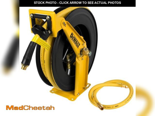Lot 74-14222699 - DEWALT 1/2 in. x 50 ft. Double Arm Auto Retracting Air Hose Reel - UNUSED