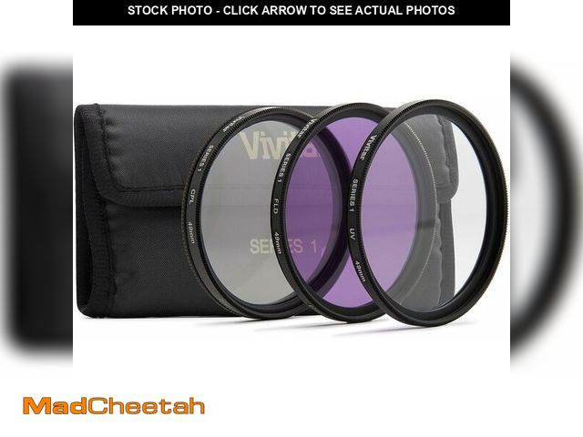 Lot 74-12333309 - Vivitar 3-Piece Multi-Coated Glass Filter Kit (49mm UV/FLD/CPL) - UNUSED