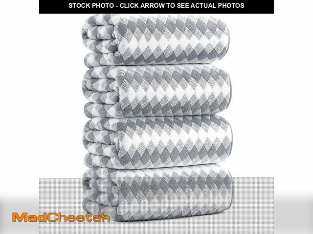 Lot 74-12550382 - Smuge 4 Pack Bath Towels Extra Large 35"x 70"Highly Absorbent Quick Dry Bath Towels Oversized Microf...