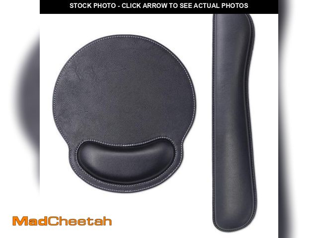 Lot 74-12312322 - RICHEN Ergonomic PU Leather Keyboard Wrist Rest and Mouse Pad with Wrist Support, Memory Foam Set fo...