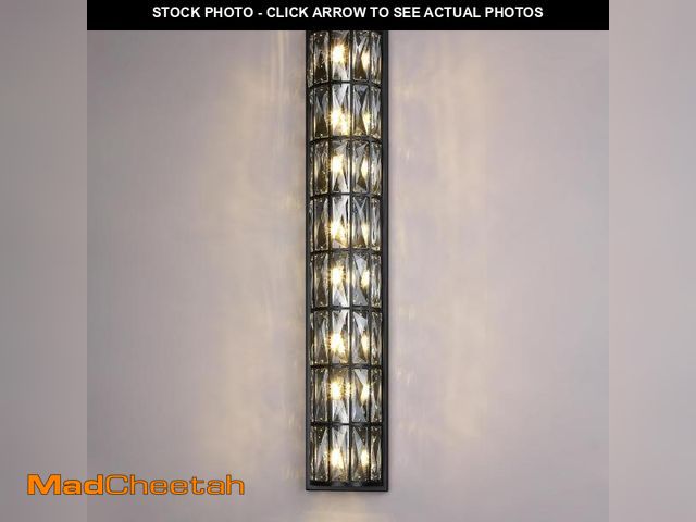 Lot 74-12043753 - Dolaimi House 8 Light Modern Concise 34.55" Polyhedral Crystal Shade Wall Sconce Light Fixtures,Blac...