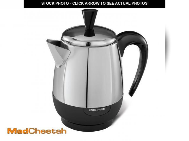 Lot 74-12215601 - Farberware Electric Coffee Percolator, FCP240, Stainless Steel Basket, Automatic Keep Warm, No-Drip ...