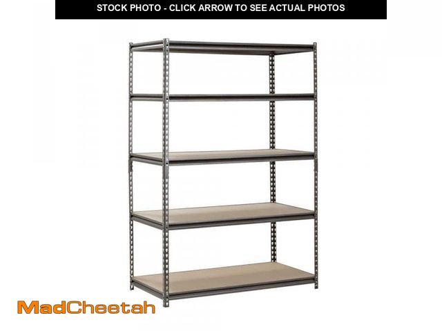 Lot 74-11995039 - Muscle Rack 5-Tier Boltless Steel Garage Storage Shelving Unit in Silver Vein (48 in. W x 72 in. H x...