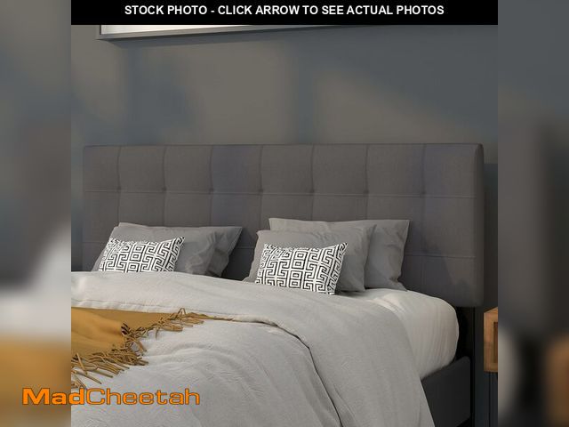 Lot 74-12544041 - Flash Furniture Bedford Tufted Upholstered Queen Size Headboard in Dark Gray Fabric - UNUSED