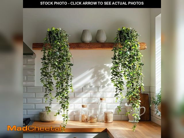 Lot 74-14215474 - Yarmare Artificial Hanging Plant 2 Pcs Faux Plant Ivy Vine Faux Eucalyptus Vines Fake Potted Greener...