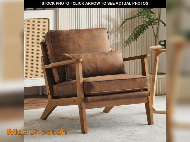 Lot 74-13815693 - Ktaxon Accent Chair Suede Upholstered Armchair, Reading Club Chair with Pillow for Living Room Bedro...