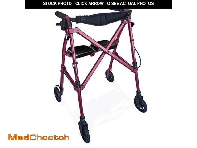 Lot 74-12400133 - Stander Space Saver Rollator, Lightweight Folding Rolling Walker with Seat for Seniors &amp; Adults,...