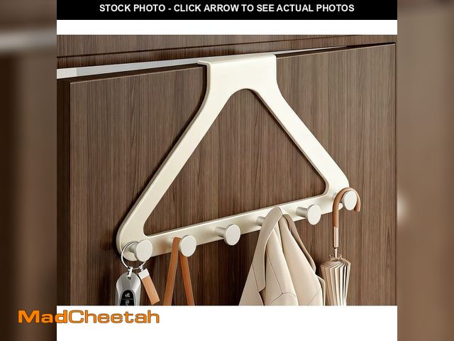 Lot 74-14297886 - HGZBS Over Door Hooks, No Drill Silent Use 6 Hooks for Towels &amp; Clothes, Modern Matte Metal 8.7 ...
