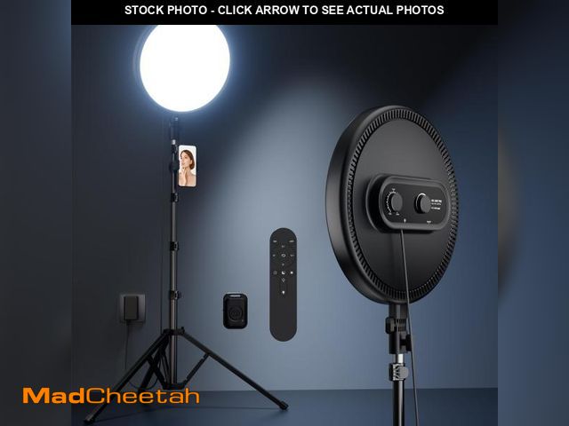 Lot 74-12053208 - Weilisi Ring Light with 72" Tripod Stand and Phone Holder, 6500K Full-Screen Selfie Ring Light for M...