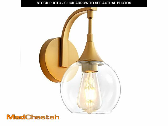 Lot 74-13543517 - Gold Wall Sconce,1-Light Bathroom Vanity Lights Modern Wall Light Fixture with 4.9 Inches Clear Glas...