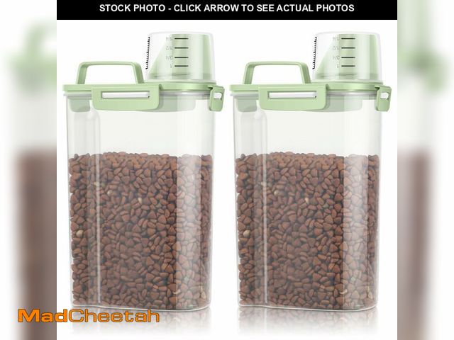 Lot 74-13549050 - TBMax Small Dog Cat Food Storage Containers 2 Pack, Travel-Friendly Pet Food Container with Spout &a...
