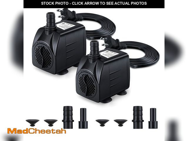 Lot 74-12699760 - CWKJ Fountain Pump, 2 Packs 160GPH(10W 600L/H) Submersible Water Pump, Durable Outdoor Fountain Wate...