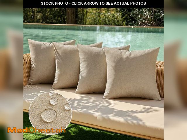 Lot 74-13952428 - MIULEE Pack of 4 Decorative Outdoor Throw Pillow Covers Linen Waterproof Pillow Covers Summer Farmho...
