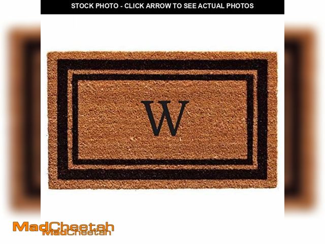 Lot 74-12030088 - Calloway Mills 152962436W Black Border 24" x 36" Monogram Doormat, (Letter W) - USED