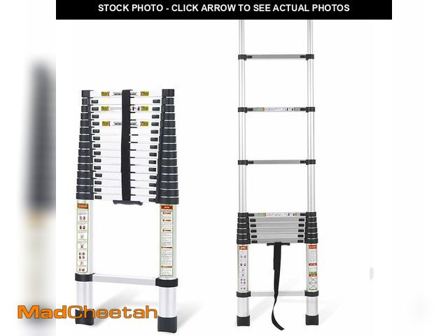Lot 74-13697025 - RIKADE Telescoping Ladder 20.3FT &amp; Attic Ladder, Heavy Duty Aluminum with Non-Slip Feet, 330lb C...