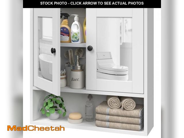 Lot 74-12155854 - JOZ Medicine Cabinet With Mirror Bathroom Organizer, Double Door Wall Mounted Storage Mirror Cabinet...