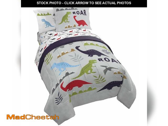 Lot 74-14209999 - Jay Franco Trend Collector Dinosaur Roar 7 Piece Full Bed Set - Includes Comforter &amp; Sheet Set -...