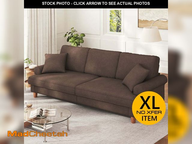 Lot 74-13764994 - Patbrela 87" Sofa Couch, Comfy Extra Deep Seat 3 Seater Couch for Living Room with Soft Upholstered ...