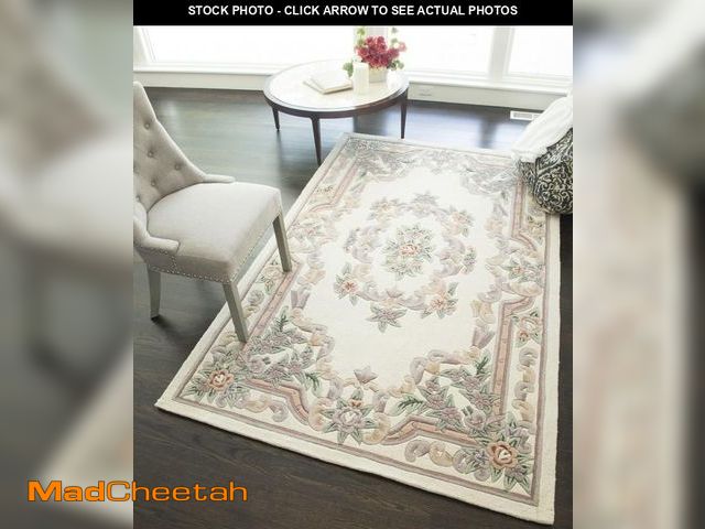 Lot 74-12280103 - Rugs America RA21527 New Aubusson 5x8 Area Rug 5' x 8' Ivory - UNUSED