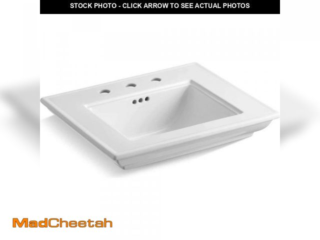 Lot 74-12488321 - KOHLER 29999-8-0 Memoirs Stately Bathroom Sink with 8" Widespread Faucet Holes, 24" Pedestal or Cons...