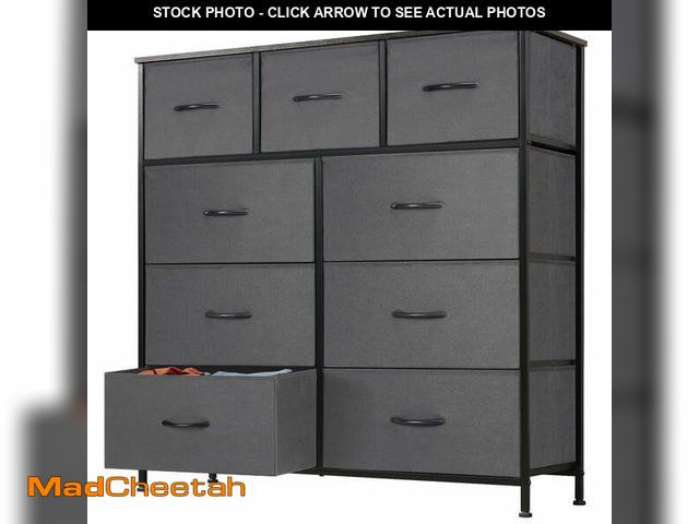 Lot 74-13765264 - EDX 9 Drawer Dresser, Wide Chest of Drawers Nightstand Storage Tower Storage Fabric Dresser with Woo...