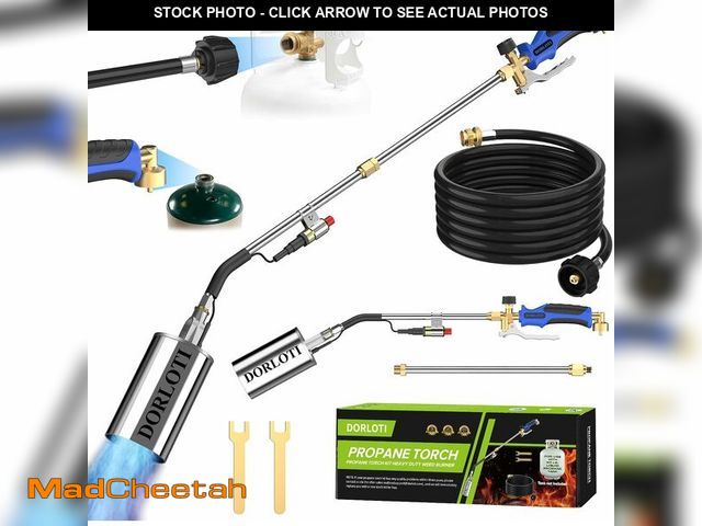 Lot 74-12458104 - Propane Torch Weed Burner Kit,Blow Torch 2,400,000 BTU with 1lb Propane Cylinder Converter and Stora...