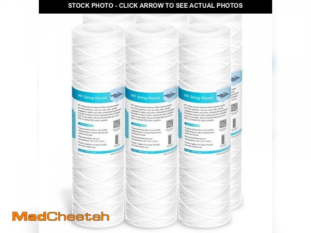 Lot 74-12050782 - Membrane Solutions 5 Micron 10"x2.5" String Wound Whole House Water Filter Replacement Cartridge Uni...
