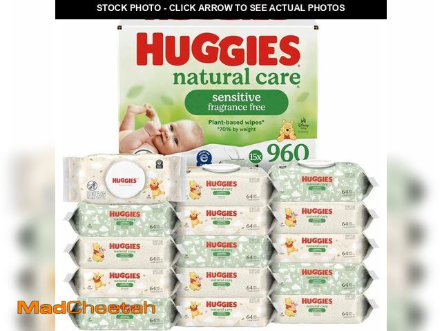 Lot 74-14581892 - Huggies Natural Care Sensitive Baby Wipes, Unscented, 15 Packs, 960 Wipes - UNUSED