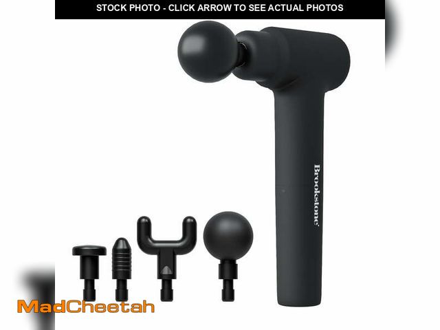 Lot 74-12860564 - (MISSING ATTACHMENTS) Brookstone Deep Tissue Massage Gun for Pain Relief &amp; Muscle Recovery â 9...