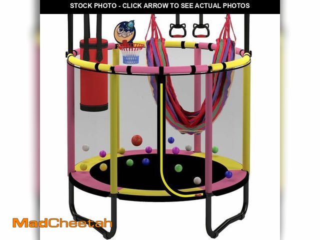 Lot 74-12669893 - Mini Round Trampoline for Kids with Basketball Hoop, SEGMART 55'' Indoor Outdoor Toddler Trampoline ...