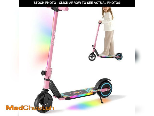 Lot 74-14321714 - SIMATE Electric Scooter for Kids Ages 6-14, Kick Scooter with LED Display &amp; Colorful Lights, Dua...