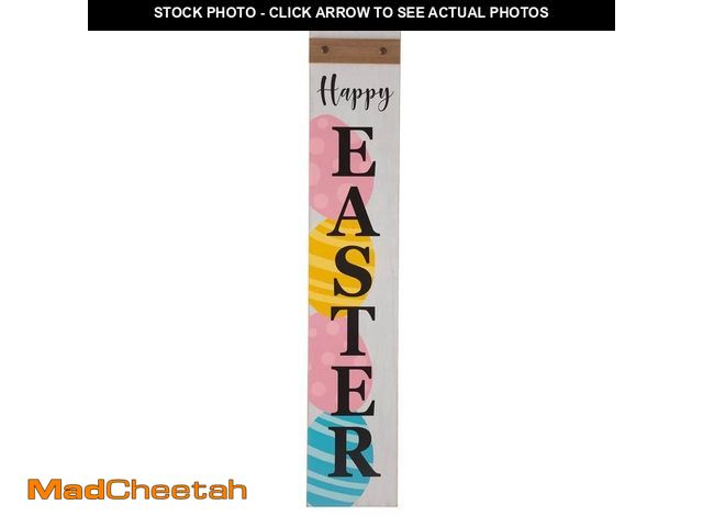 Lot 74-14601852 - Glitzhome 42 in. H Wooden in. Happy Easter Porch Sign 2006700005 - UNUSED