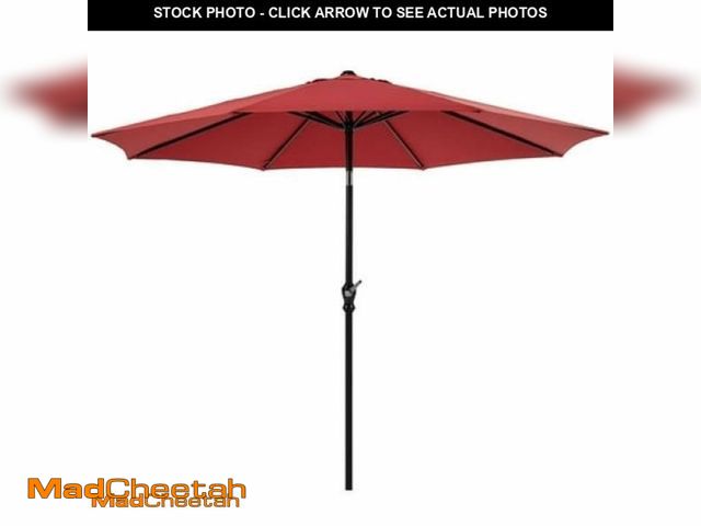 Lot 74-12002903 - ZUNMOS 9FT Outdoor Patio Umbrella with Push Button Tilt and Crank Handle  Market Umbrella with 8 Stu...