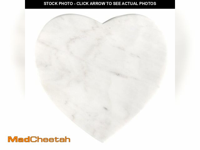 Lot 74-13800654 - Santa Barbara Design Studio Marble Coasters for Drinks Heart Shaped Drink Coaster, Set of 4, White -...