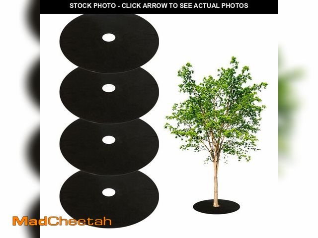 Lot 74-14065322 - Tezhile 4PCS 32.2" Non Woven Tree Mulch Ring, Weed Barrier Landscape Fabric, Reusable Tree Mulch Rin...