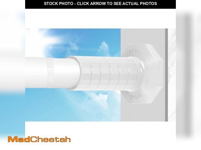 Lot 74-13044514 - VEGCOO Tension Curtain Rod 51-128 Inches,  Heavy Duty No Drill Adjustable Rod with 12 White Rings fo...