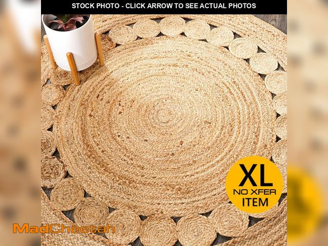 Lot 74-12992733 - JONATHAN Y Dahlia Round Natural Jute Boho Circle Natural 8' Round Area Rug - UNUSED