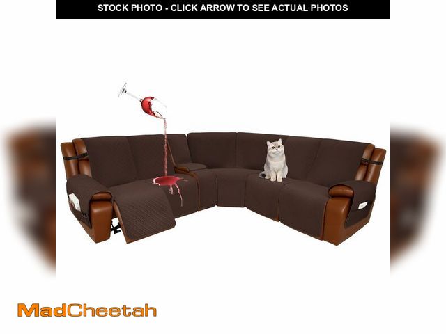 Lot 74-13576880 - YUEVELLA Velvet 1OO% Waterproof Reclining Sectional Couch Covers for Sectional Sofa L Shape 8-Piece ...