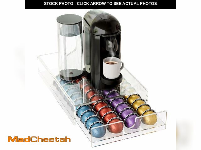 Lot 74-14265487 - BXINREDA Acrylic Coffee Pod Organizer for Nespresso Vertuo Pod Holder 40 Pods Clear Vertuo Pod Stora...