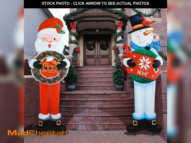 Lot 74-14600754 - Gisafai 2 Pcs 6ft Large Metal Christmas Yard Sign with Stakes Xmas Yard Outdoor Decorations Lawn Sig...