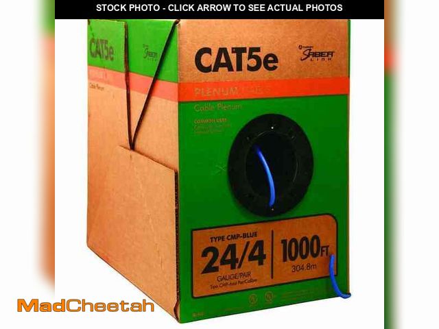 Lot 74-13269549 - Southwire 1000 ft. Blue 24/4 CAT5e CMP (Plenum) Data Cable - UNUSED