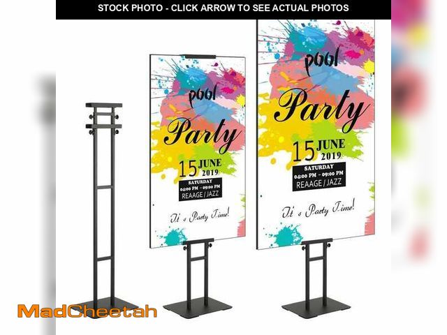 Lot 74-14312061 - SKYSHALO Poster Stand,Adjustable Height Up to 75 in. Double-Sided Heavy Duty Pedestal Sign, Floor St...