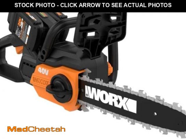 Lot 74-12139795 - Worx 40V 12" Cordless Chainsaw Power Share with Auto-Tension - WG381 (Batteries &amp; Charger Includ...
