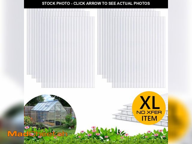 Lot 74-13792533 - (SET OF 8) Quibbay 8 Pack 8' X 6' X 0.16'' Polycarbonate Greenhouse Panels, Waterproof UV Protected ...