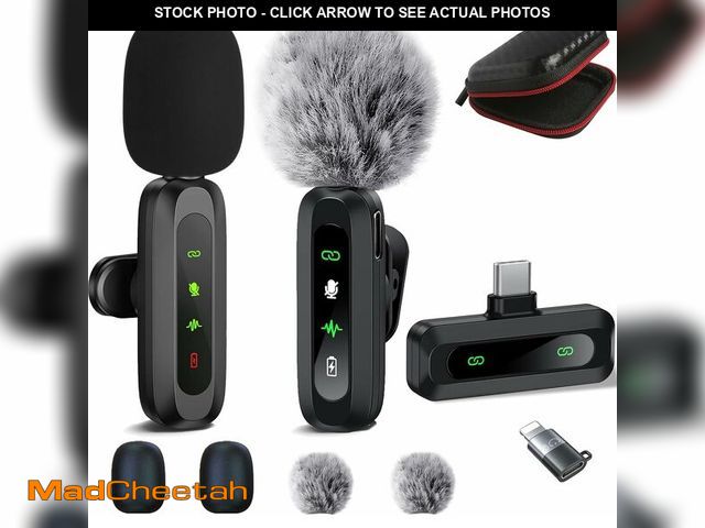 Lot 74-10822085 - ABYLFE Wireless Lavalier Microphone for iPhone Android Plug-Play,2 Pack Mini Microphone Professional...