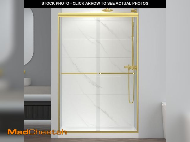Lot 74-12165144 - (MISSING HARDWARE,TRIM) ENSO SENKA 44-48" W x 72" H Semi-Frameless Bypass Sliding Shower Door, Easy-...