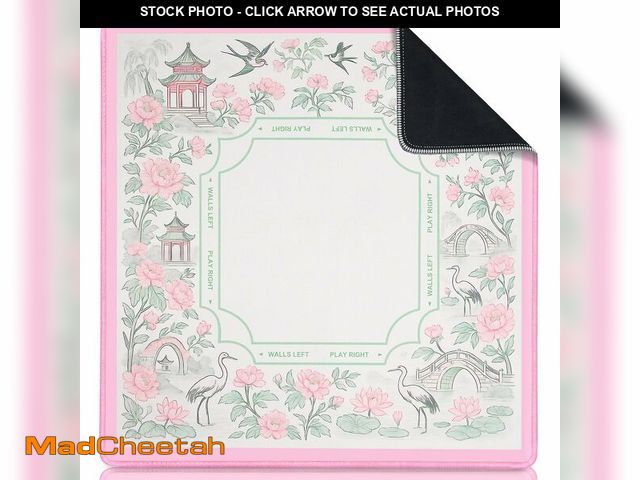 Lot 74-13567994 - CYAOOI Chinoiserie Mahjong Mat for Table, 31.5" x 31.5" Pink Anti Slip and Noise Reduction Multi Pur...