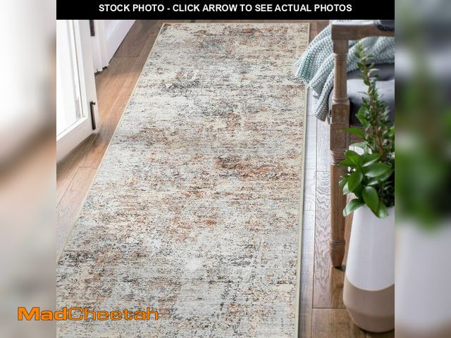 Lot 74-12604161 - jinchan Runner Rug 3x7 Washable Modern Rug Abstract Hallway Runner Taupe Multi Print Overdyed Indoor...