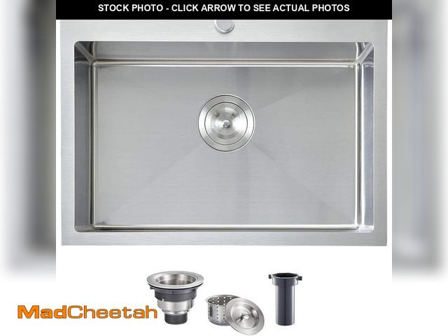 Lot 74-14113094 - *SINK ONLY* Whatseaso 22 in. Drop-In/Undermount Single Bowl 16 Gauge silver Stainless Steel Kitchen ...