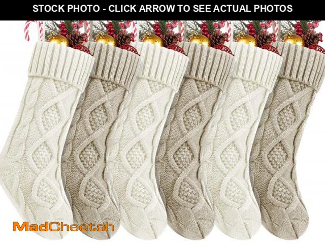Lot 74-12379323 - Fesciory Christmas Stockings, 6 Pack 18 Inches Large Size Cable Knitted Stocking Gifts &amp; Decorat...